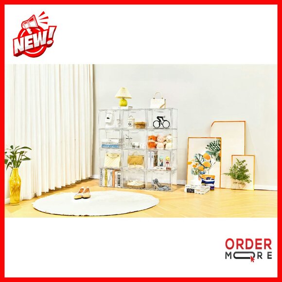 Clear Acrylic Purse Organizer Display Box with Magnetic Door - 5 Pack - Picture 8 of 8